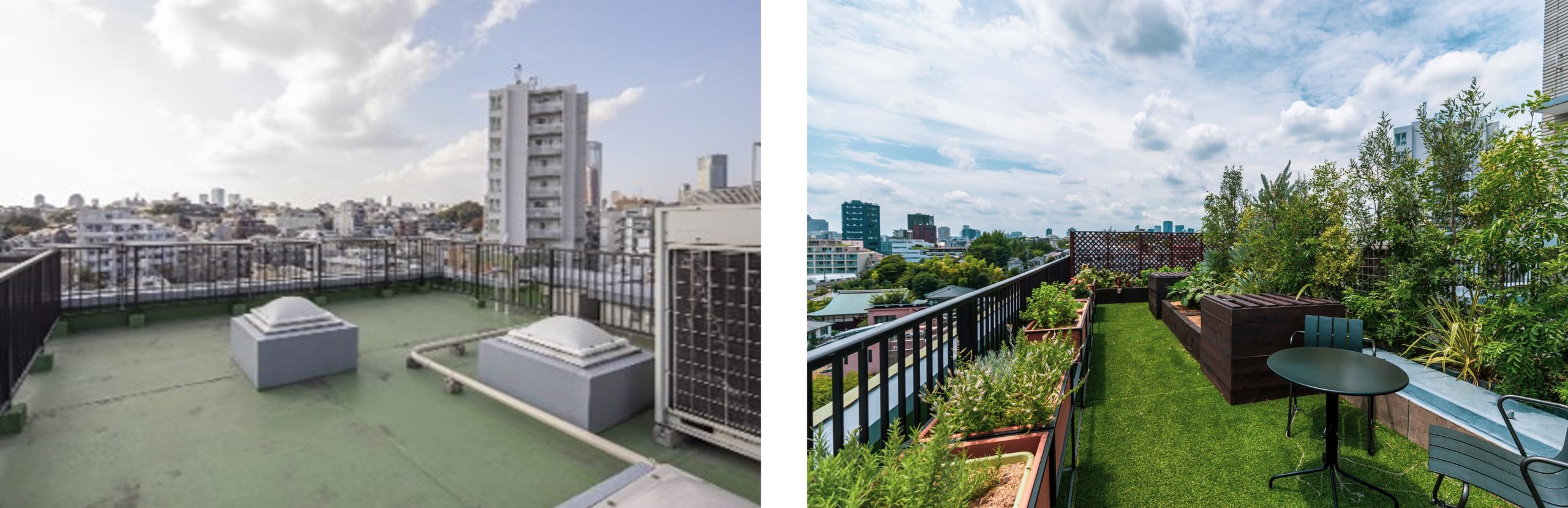 ▲Rooftop Farm　Before After